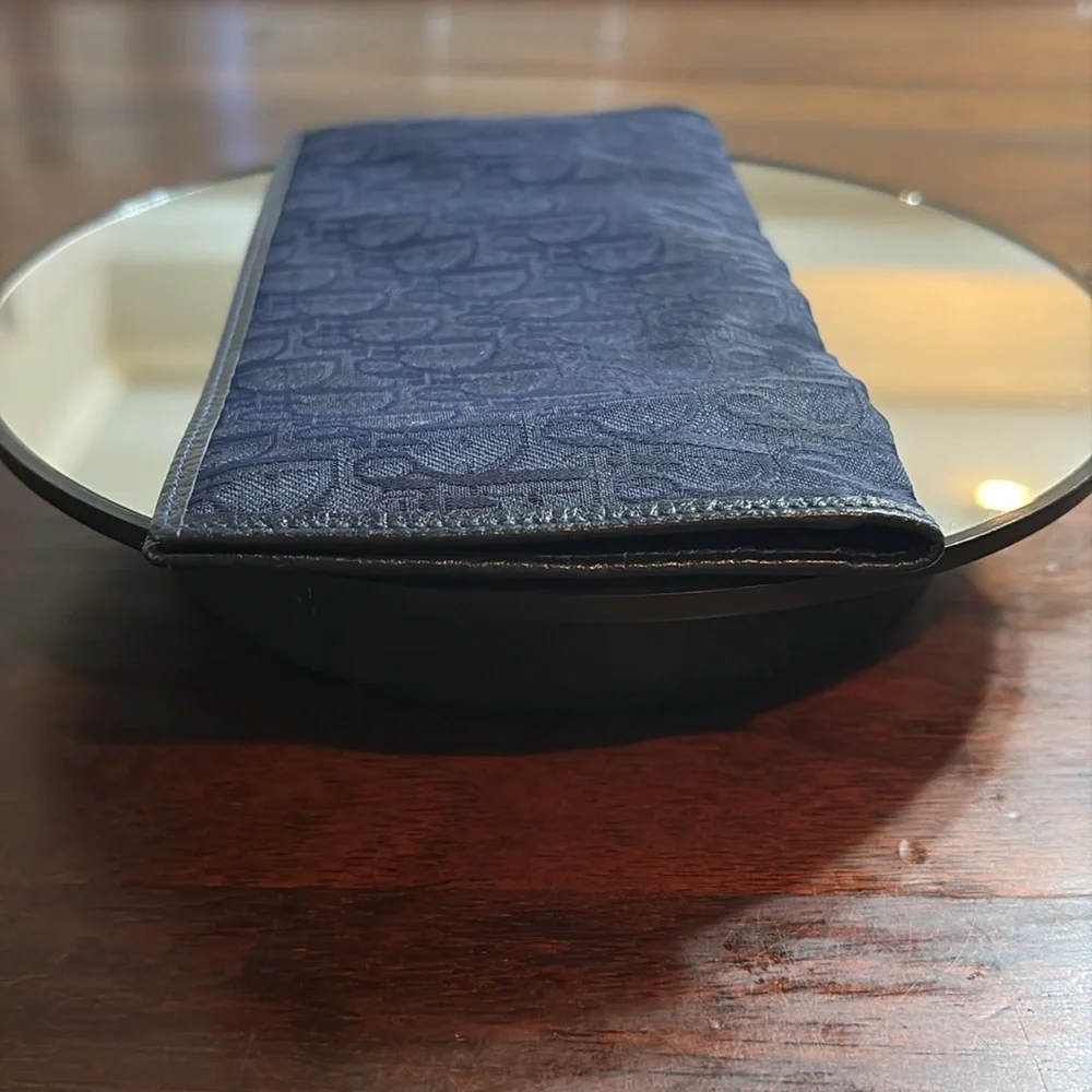 DIOR Trotter Canvas/Leather Wallet Navy
